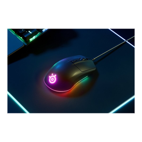 SteelSeries Rival 3 - Optisk Gamingmus med RGB-belysning, Svart