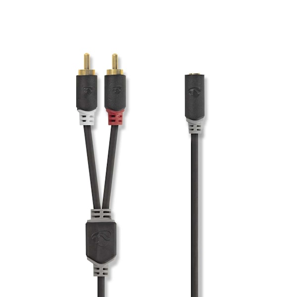 Nedis Stereo Audio kabel | 2x RCA Hanstik | 3.5 mm Hunstik | Guldplateret | 1.00 m | Runde | Antracit | Box