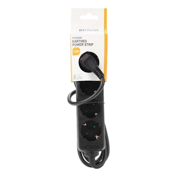 DELTACO outlet 4xCEE 7/3 1xCEE 7/7 1,5m black