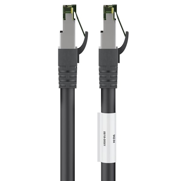 Goobay Patchkabel CAT 8.1, S/FTP (PiMF), svart 99,9 % syrefri kopparledare (OFC), AWG 24, halogenfri kabelhölje (LSZH)