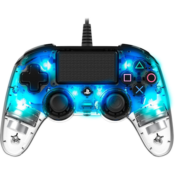 Nacon Wired Compact Controller Upplyst spelkontroll, blå LED, PS4