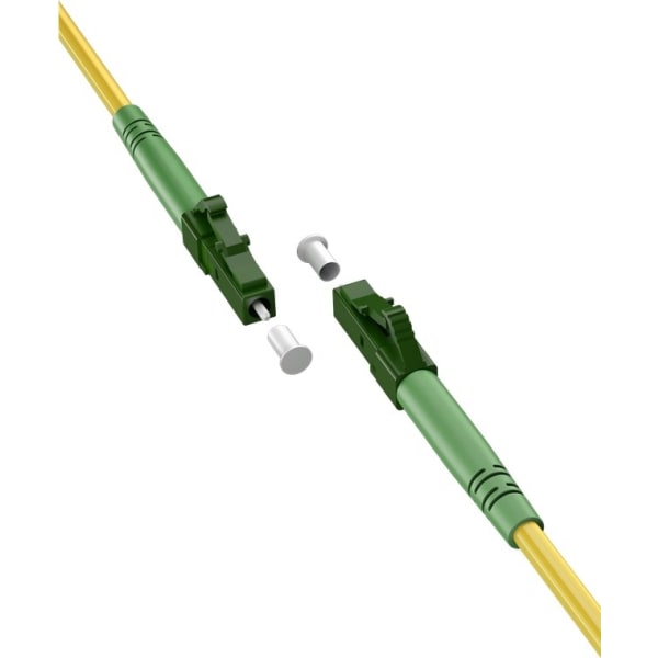 Goobay Lyslederkabel (FTTH), Singlemode (OS2) Yellow, gul (Simplex), 15 m fiberoptisk kabel, LC-APC (8°) stik > LC-APC (8°) stik, halogenfri kabelkapp