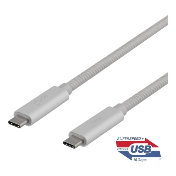 DELTACO USB-C SuperSpeed-kabel, 0,5m, USB 3.1 Gen 2, 10 Gbps, 10