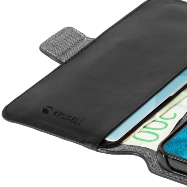 Krusell Leather Phone Wallet Galaxy S22+ Svart Svart
