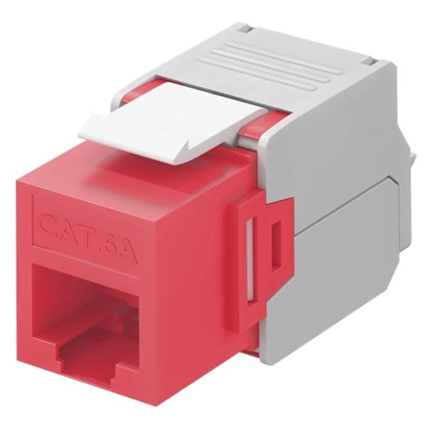 Goobay Keystone-modul RJ45 CAT 6A, UTP 16,5 mm bred, krokodiltyp, klämlist för verktygslös IDC-montering