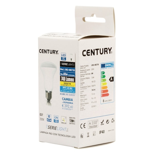 Century LED-Lamppu E27 R63 8 W 806 lm 3000 K