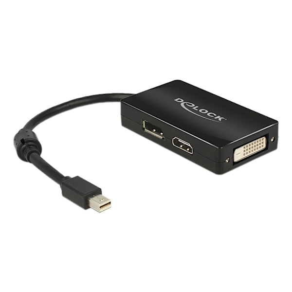 Delock Adapter mini Displayport 1.1 ma to Displayport/HDMI/DVI, black