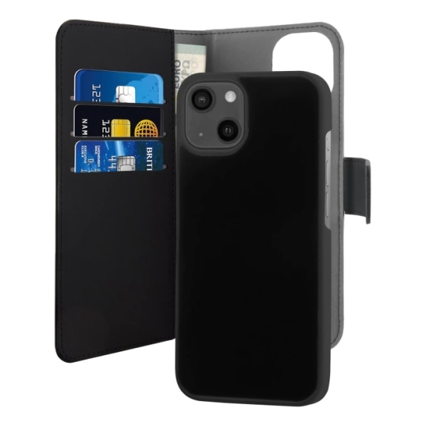 Puro iPhone 13 Mini Mini EcoLeather Wallet Detach black Svart