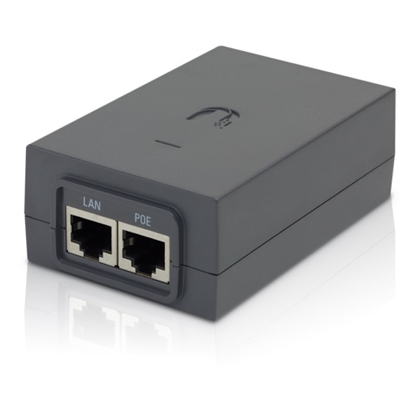 Ubiquiti PoE-sovitin, 48V ulostulo, GbE, ESD-suojaus, musta