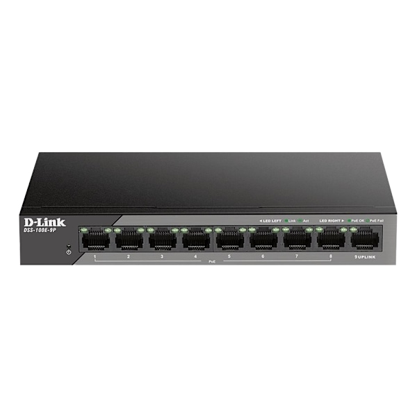 D-Link 9-Port 10/100 Unmanaged long range PoE Surveillance Switch