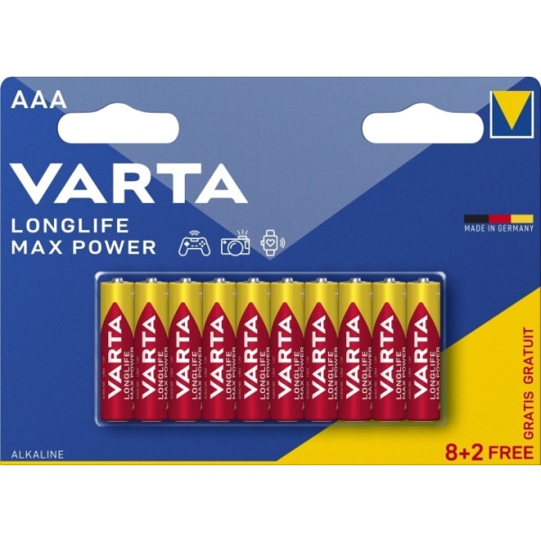 Varta Longlife Max Power AAA 10 Pack (8+2)