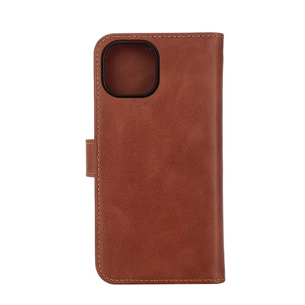 RADICOVER Wallet Case 2i1 Anti-stråling Læder MagS Brun - iPhone 15 Brun