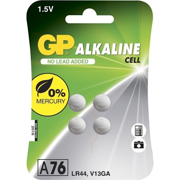 GP nappiparisto 76A, 1.5V, LR44, 4-pack, 4 kpl