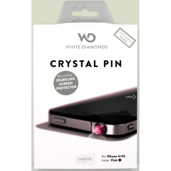 WD 3,5mm-pin inkl iPhone 4/4s glitterskärmskydd, rosa (4000PIN41