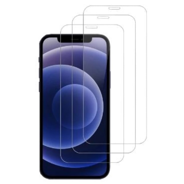 3-pakkaus Mr. Yes Koko näytön suoja karkaistua lasia iPhone 12 P Transparent