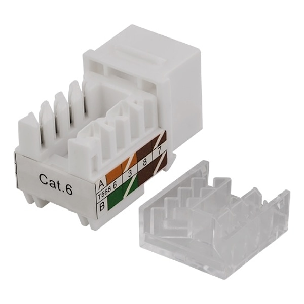 DELTACO UTP CAT6 Keystone connector, 90 degree, "Tool-free"