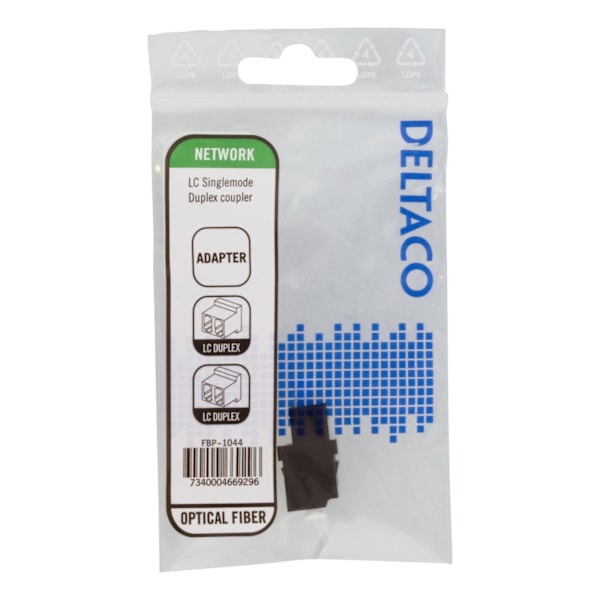 DELTACO Hætte, fiber, LC-LC, singlemode, duplex, keramisk, plast