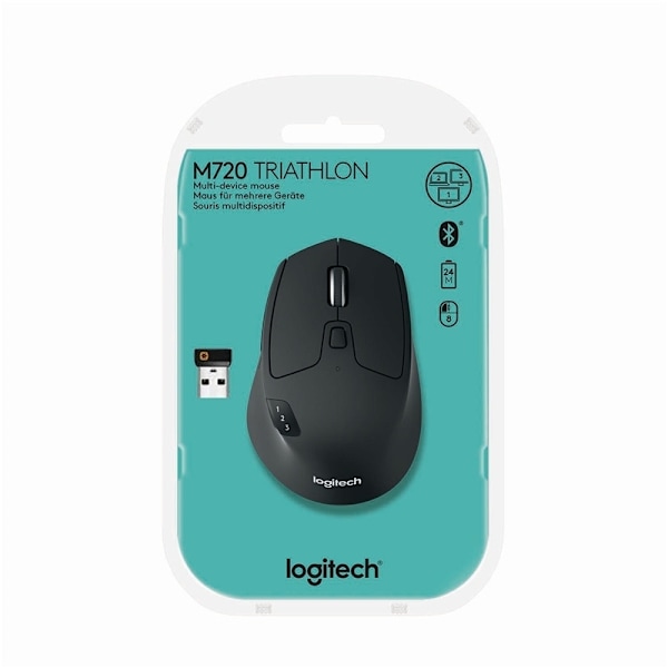 M720 Triathlon Trådløs Mus Kontor 8 Buttons Sort