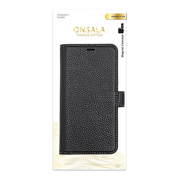 Onsala Collection Mobilcover Læder Sort Iphone 11 Pro Svart