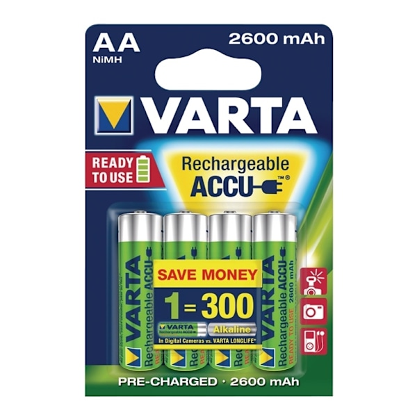 Varta Batteri NiMH AA/LR6 1.2 V 2500 mAh R2U Professional 4-pack