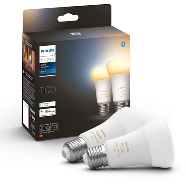 Philips Hue White Ambiance E27 A60 1100lm 2-pack