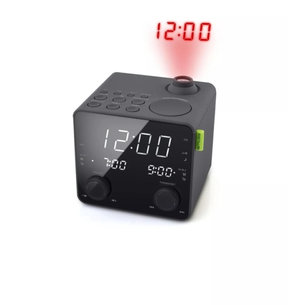 MUSE M-189 P Clock Radio FM projektion USB-opladning