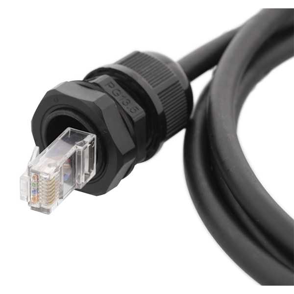 DELTACO S/FTP Cat6a laitekaapeli, 3m, IP68, PG13.5, musta
