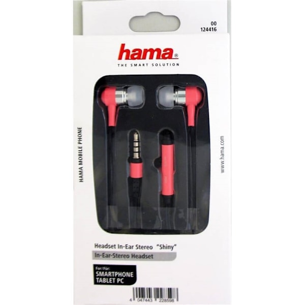 Hama Shiny In-Ear -kuulokkeet, mikrofoni, hopea, vaaleanpunainen Silver