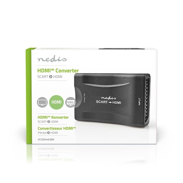 Nedis HDMI ™ Converter | SCART Hun | HDMI™ Output | 1-vejs | 1080p | 1.2 Gbps | ABS | Sort