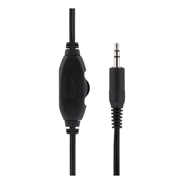 DELTACO hörlur med volymkontroll, 2,2m kabel (HL-27) Svart
