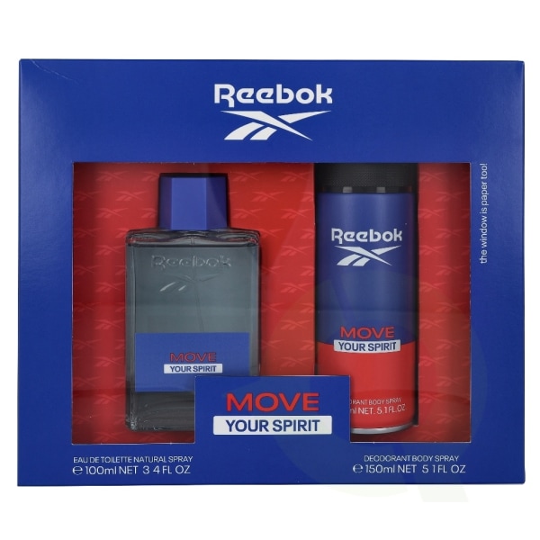 Reebok Move Your Spirit Men Giftset 250 ml, Edt Spray 100ml/Body