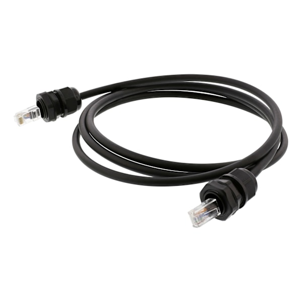 Deltaco S/FTP Cat6a patch cable, 1m, IP68, PG13.5, black