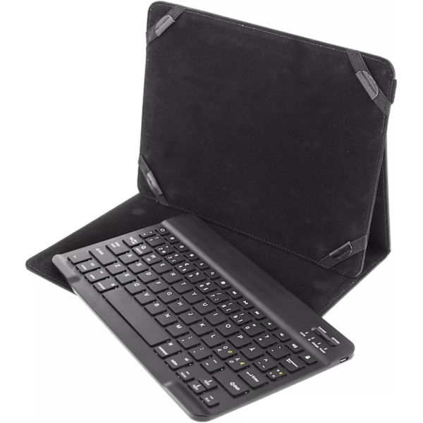 DELTACO Fodral og Bluetooth tastatur til 10" Tablets, sort Svart