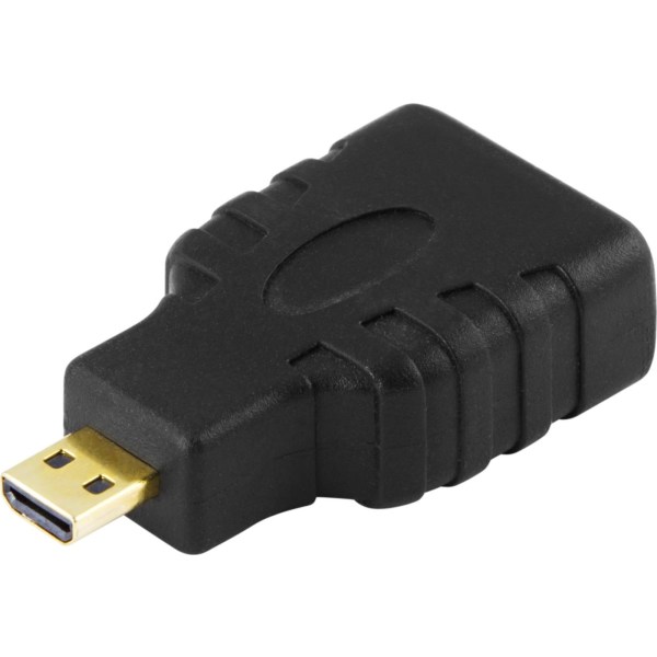 DELTACO HDMI High Speed with Ethernet adapter, Micro HDMI ur - HDMI na