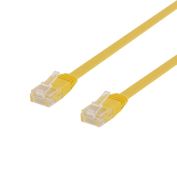 Deltaco U/UTP Cat6 patch cable, flat, 1m, 250MHz, yellow