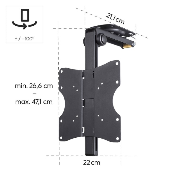 Hama TV Ceiling Mount VESA up to 200x200 46" Black