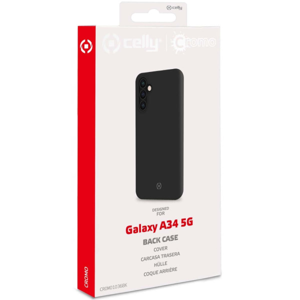 Celly Cromo Soft rubber case Galaxy A34 5G Svart Svart
