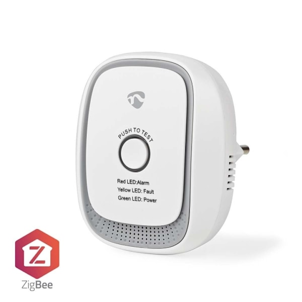 Nedis SmartLife-Kaasunilmaisin | Zigbee 3.0 | Verkkovirtakäyttöinen | Anturin käyttöikä: 5 Vuotta | EN 50194-1:2009 | Android™ / IOS | Testipainikkeel