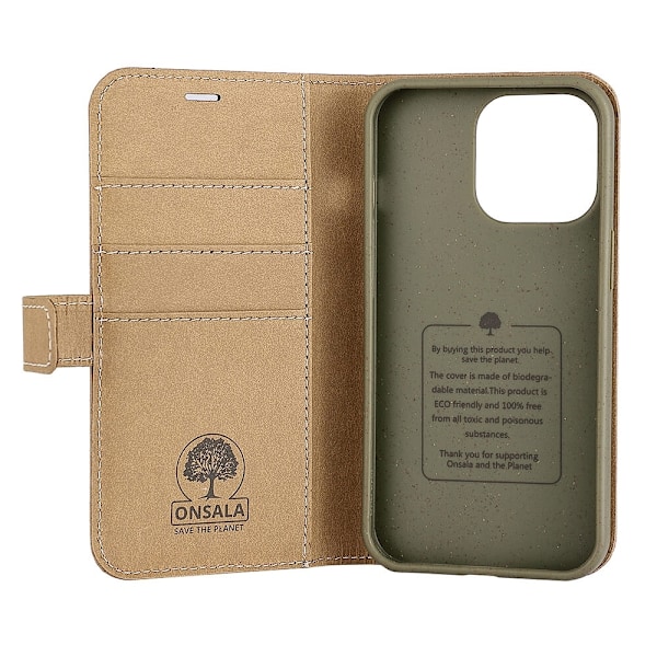 ONSALA ECO Mobilfodral Sand iPhone 13 Pro Brun