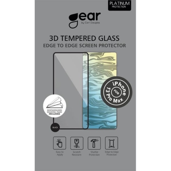 GEAR Hærdet Glas 3D Full Cover Sort iPhone 13 Pro Max / 14 Plus Transparent
