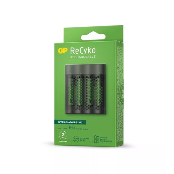 GP ReCyko Speed Charger w/4xAAA 950mAh (PB)