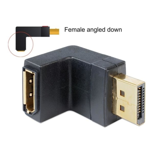 DeLOCK adapter, DisplayPort male to DisplayPort female, angled,