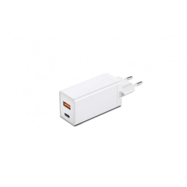 USB-C + USB-A Strömadapter 65W PD Snabbladdare, Vit