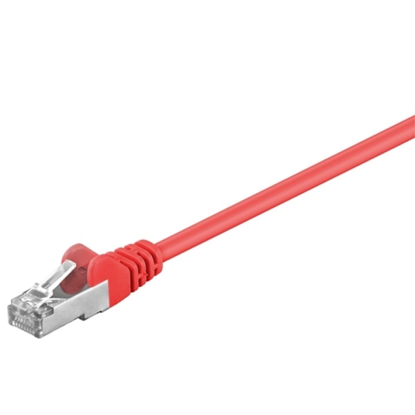 Goobay Liitäntäjohto CAT 5e, SF/UTP, punainen, 3 m kuparipäällysteinen alumiinijohto (CCA)