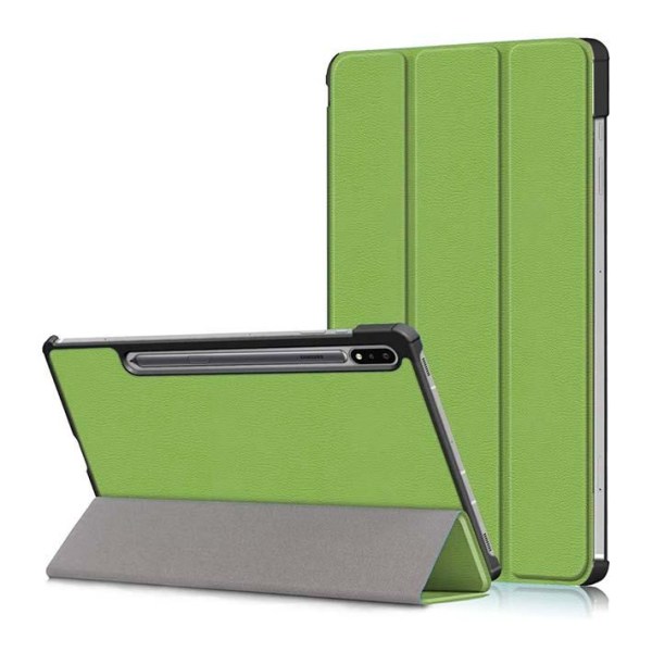 Tri-fold etui med stativfunktion til Galaxy Tab S7 11"", Grøn Grön