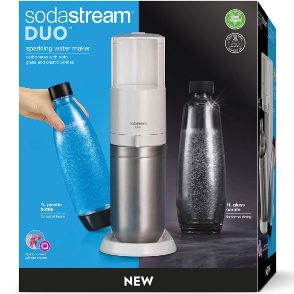 SodaStream Kolsyremaskin DUO White inkl. 1x Glasflaska & 1x Plas