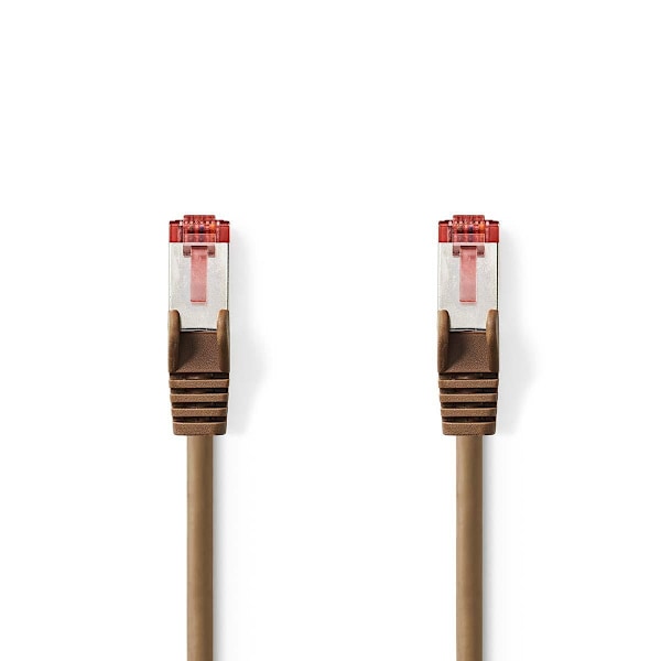 Nedis Kat 6 kabel | RJ45 Han | RJ45 Han | S/FTP | 10.0 m | Runde | LSZH | Brun | Plastikpose