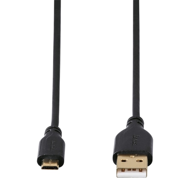 HAMA USB 2.0 Kabel MicroUSB (B) 0,75m Sort Flexi-Slim TL