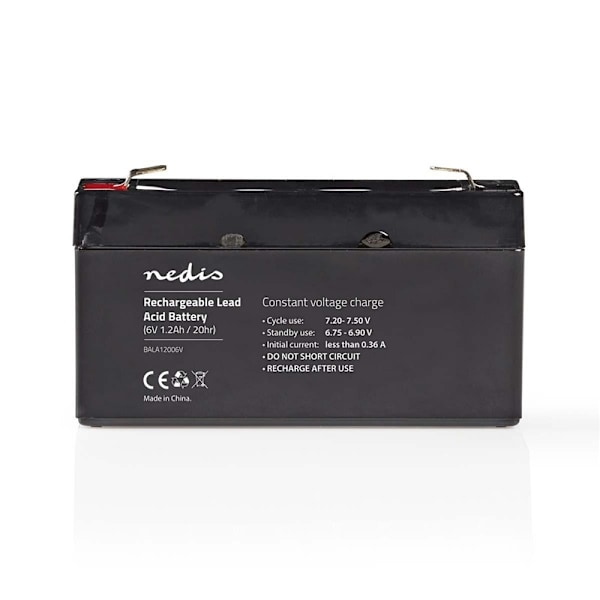 Nedis Uppladdningsbart blybatteri | Bly-syra | Uppladdningsbara | 6 V | 1200 mAh