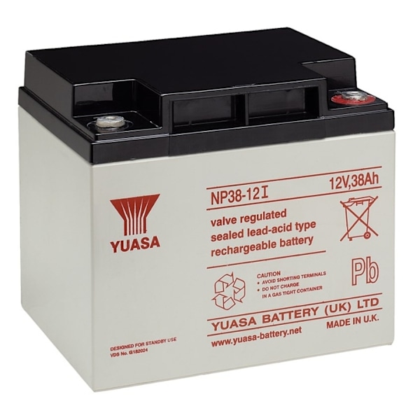 Yuasa Blybatteri 12 V, 38 Ah (NP38-12I) Gevind (M5) Blybatteri, VdS